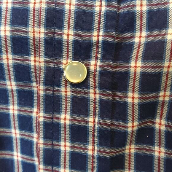 (3/$20) Plains blue plaid Pearl snap shirt - Picture 6 of 13